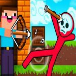Noob archer vs Stickman Zombie: zombie shooter
